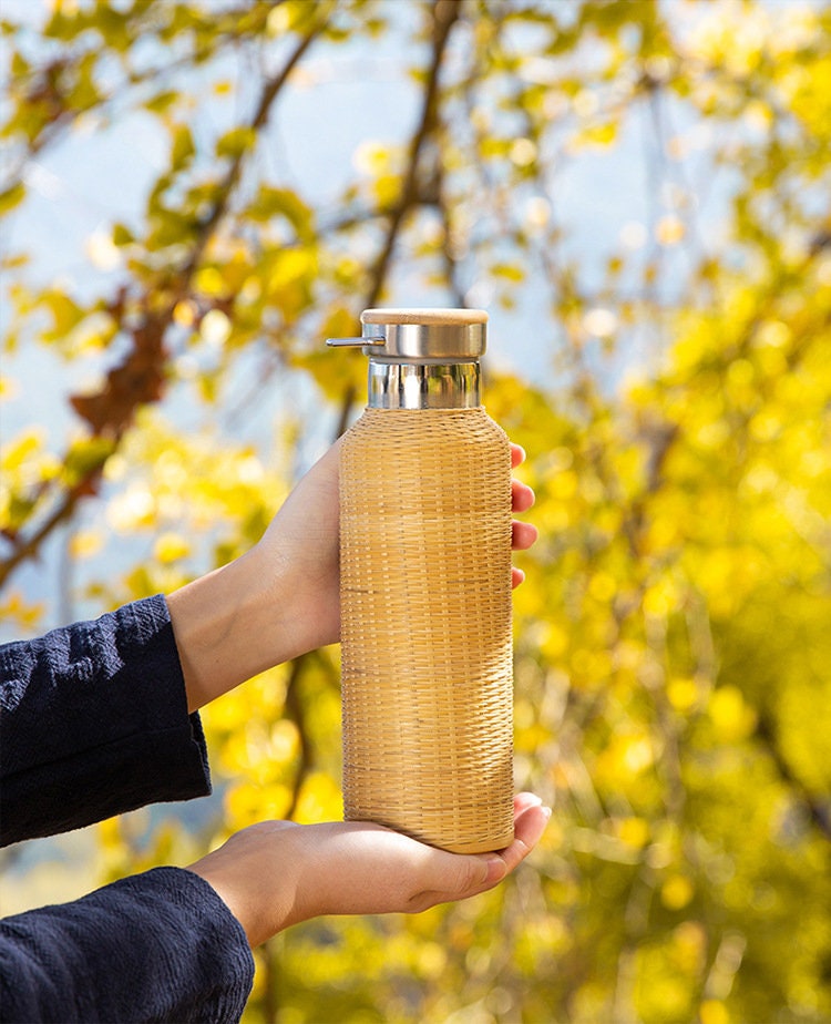 this is a bamboo weaving thermos bottle