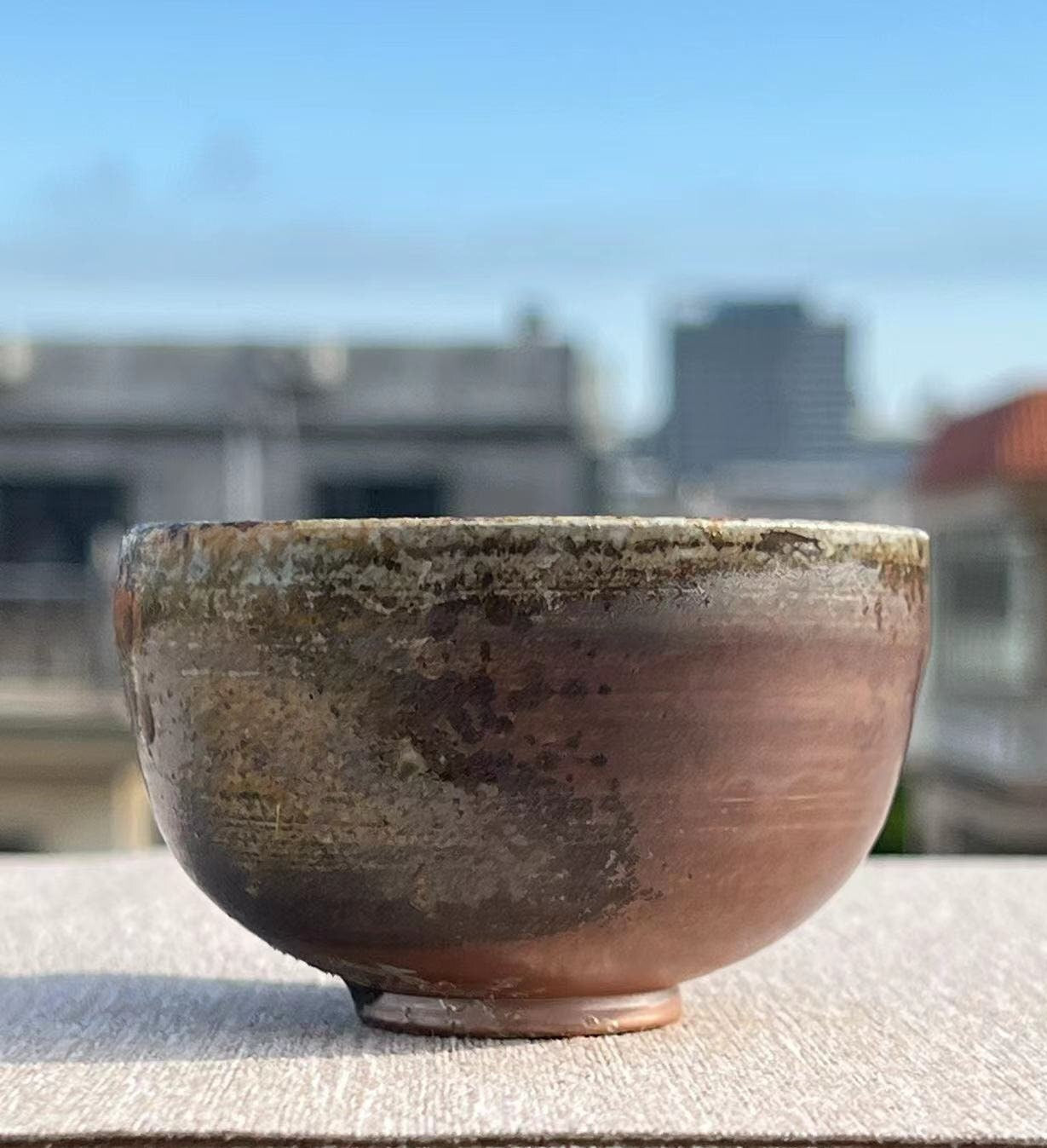 This is a woodfired pottery teacup