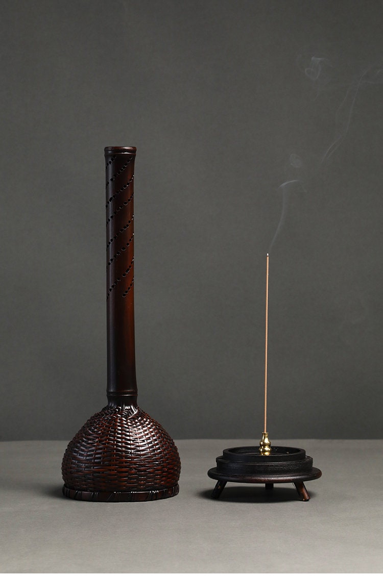 This is a bamboo weaving incense holder incense burner