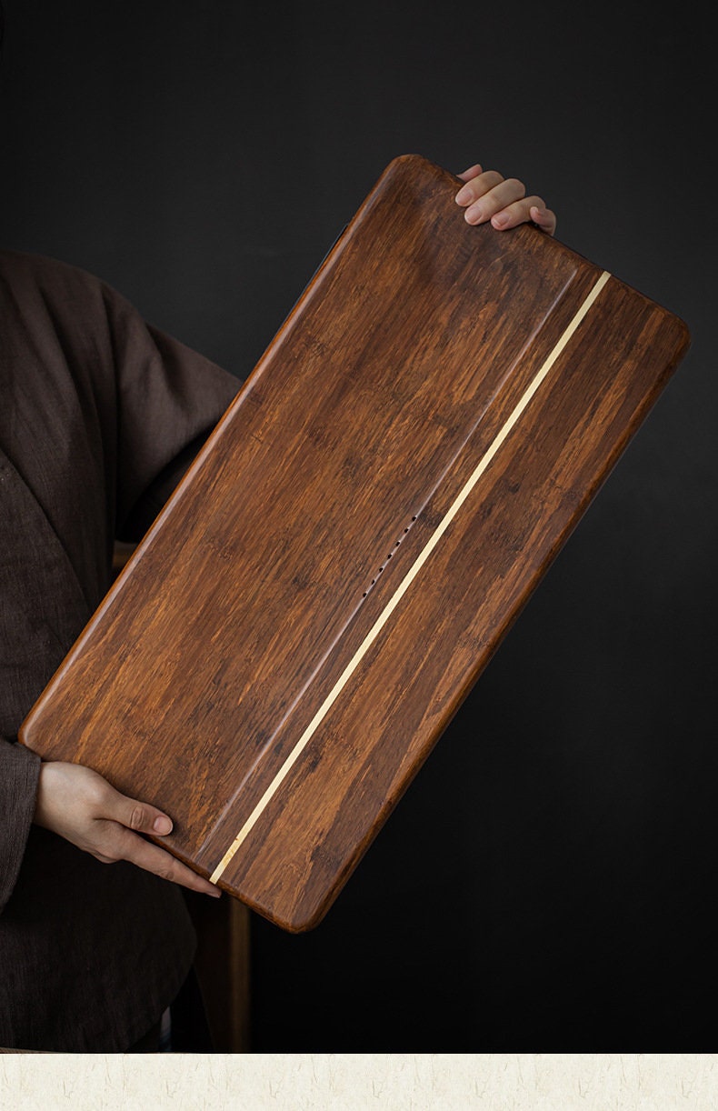 Bamboo Tea Tray Tea water Storage  Large Drainage Dry Large Waterproof Tea Table Wet Tea Tray Tea Drainer