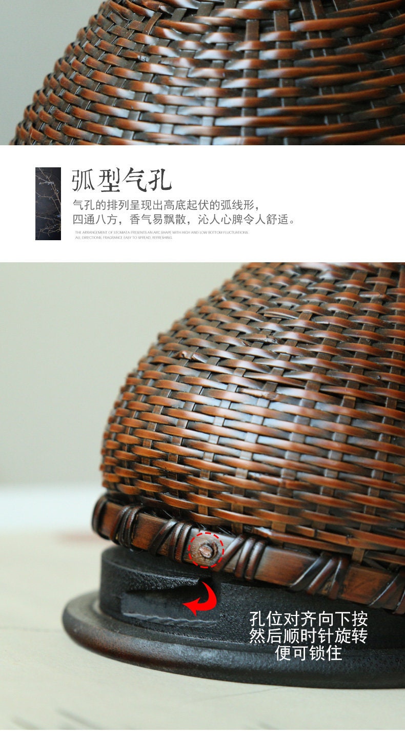 This is a bamboo weaving incense holder incense burner