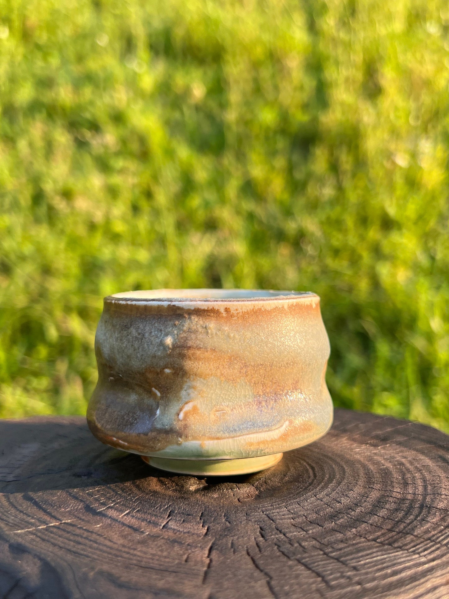 This is a shino ware teacup. this is a shinoyaki pottery teacup