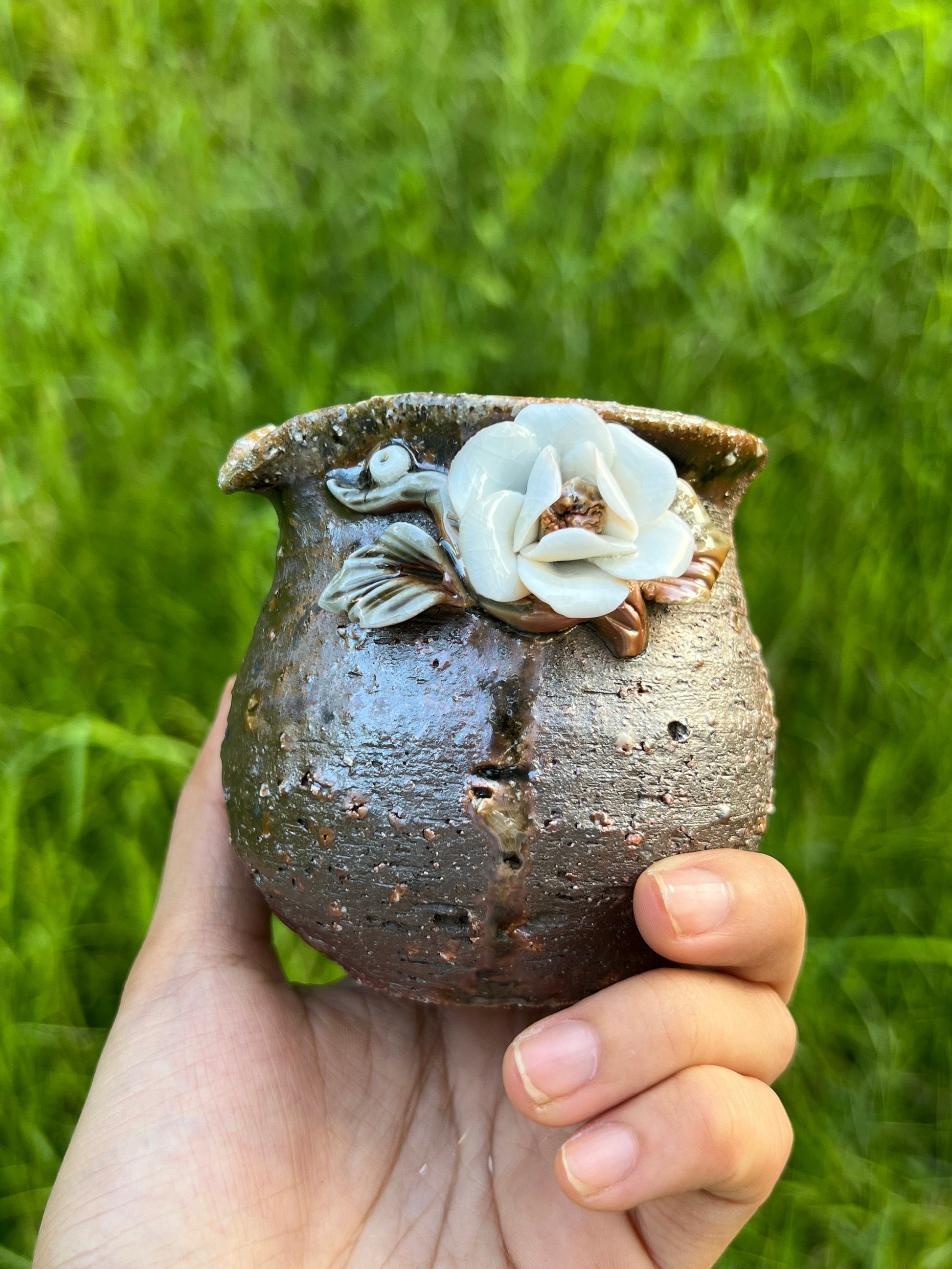 This is a woodfired flower faircup gongdaobei