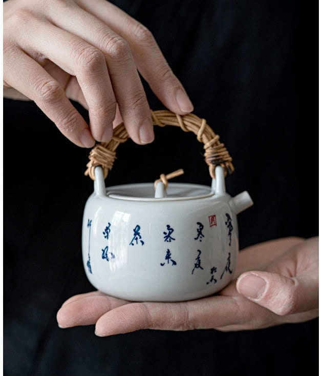 This is a ceramic teapot