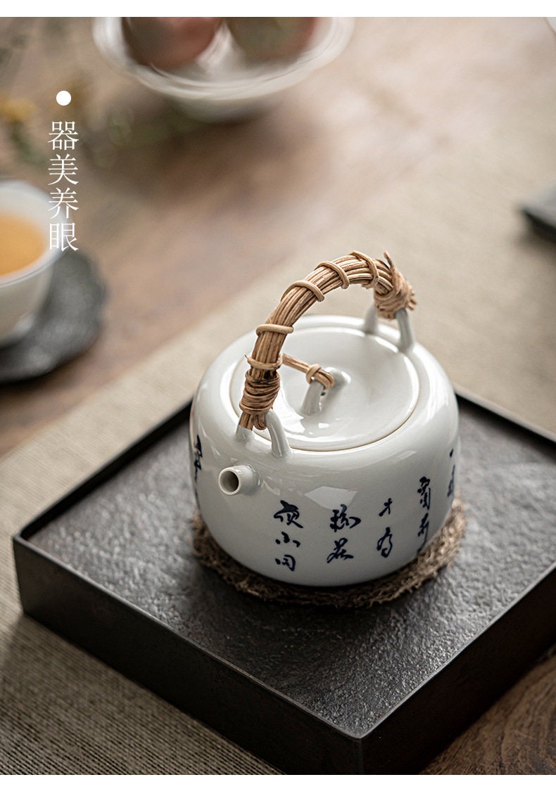 This is a ceramic teapot