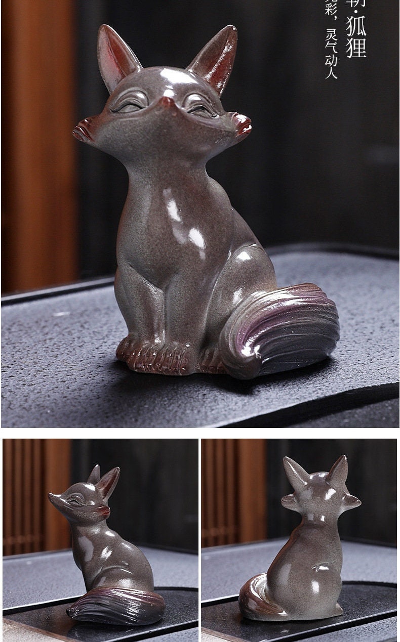 This is a color changing fox teapet.this is a resin teapet